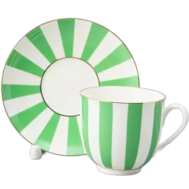 Кофейная пара из фарфора "Да и Нет" формы Ландыш, салатовая